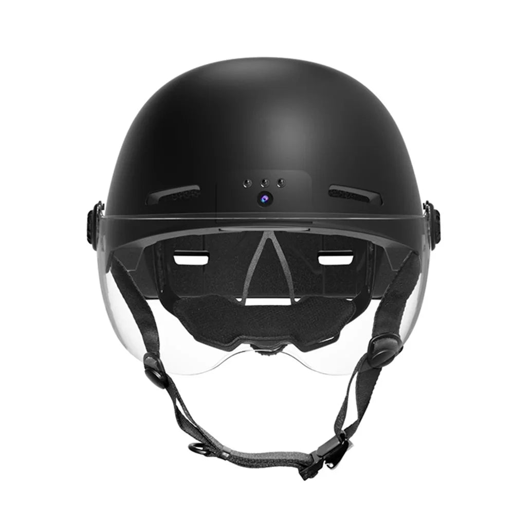 ANYTEK RAW2 Bicycle E-Bike Helmet Camera ABS+EPS Protection Helmet Integrated Video Recorder - Black