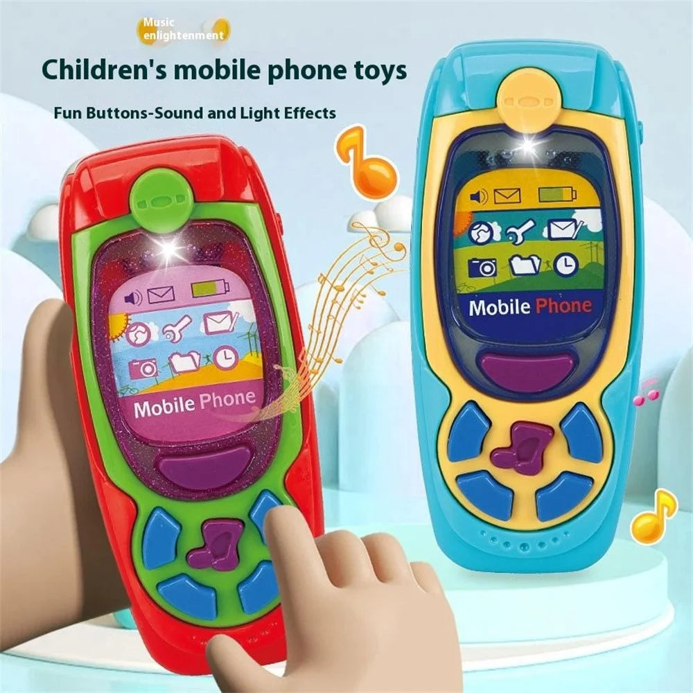 1137 Early Education Children Music Light Simulation Cartoon Mobile Phone Baby Educational Toy - Blue - 2