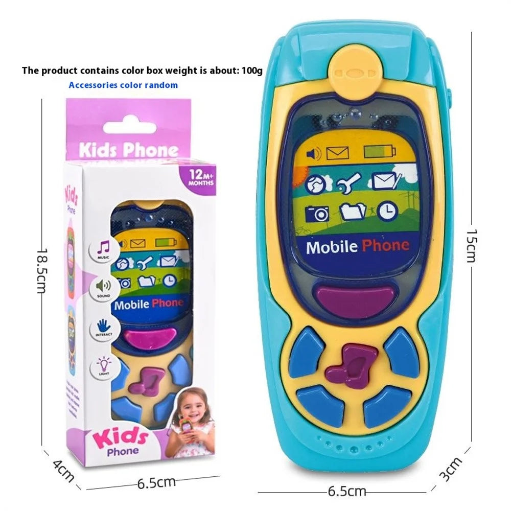 1137 Early Education Children Music Light Simulation Cartoon Mobile Phone Baby Educational Toy - Blue - 5