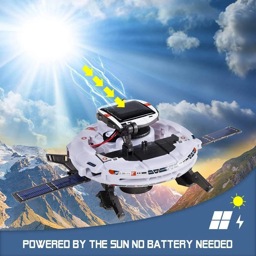 6 in 1 Solar Robot Building Block Toy DIY Assembly Kit Educational Toy - White - 2