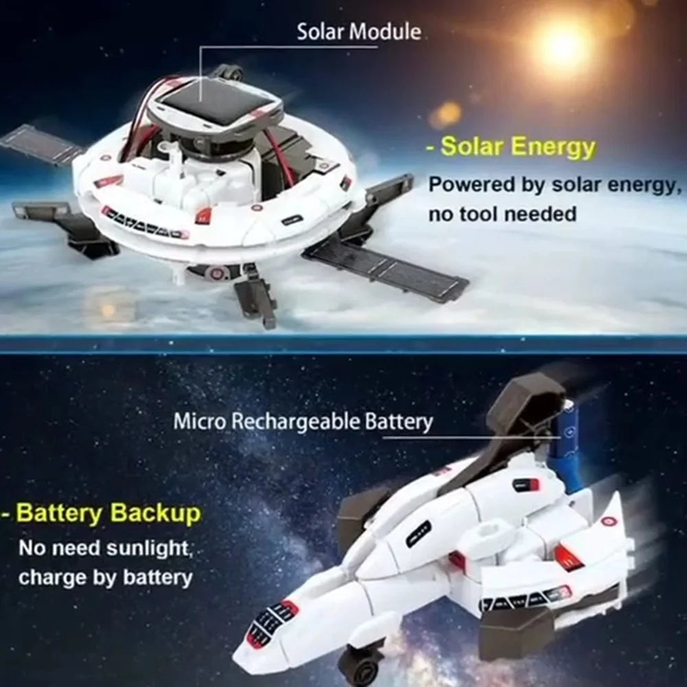 6 in 1 Solar Robot Building Block Toy DIY Assembly Kit Educational Toy - White - 5