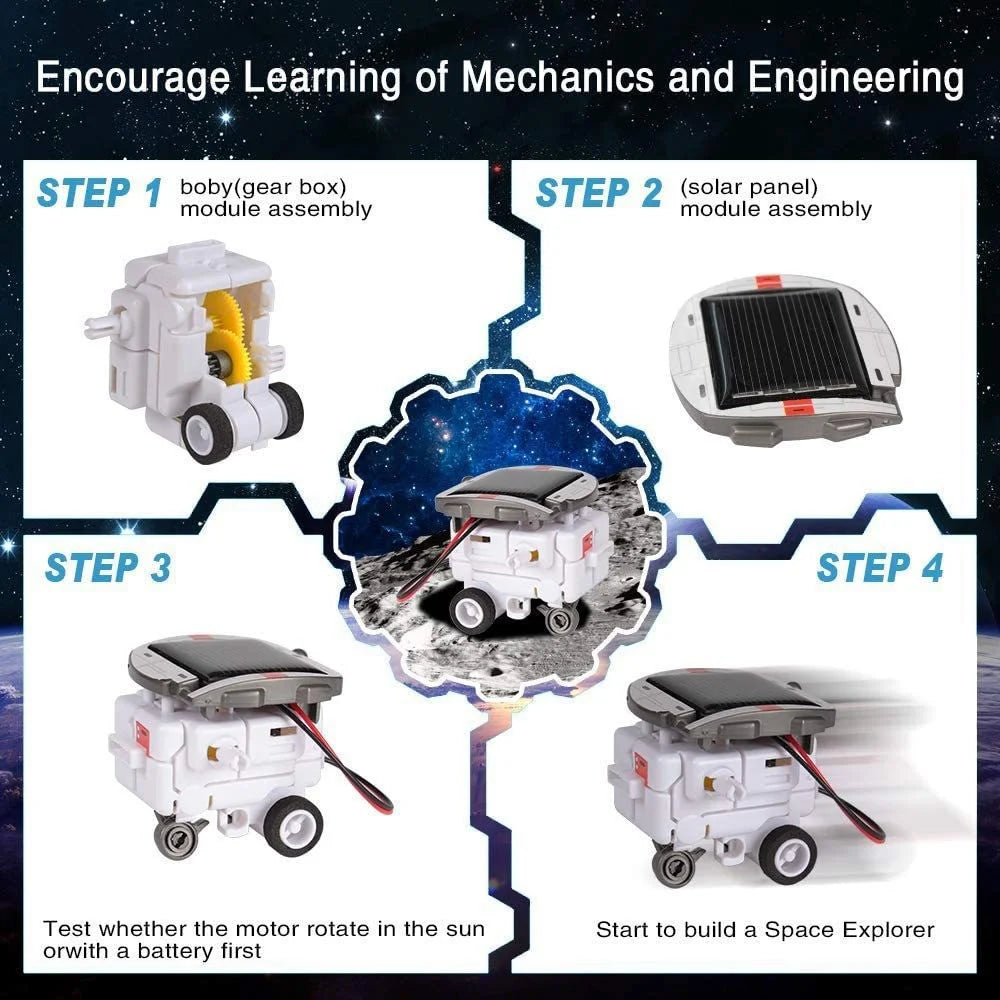 6 in 1 Solar Robot Building Block Toy DIY Assembly Kit Educational Toy - White - 7