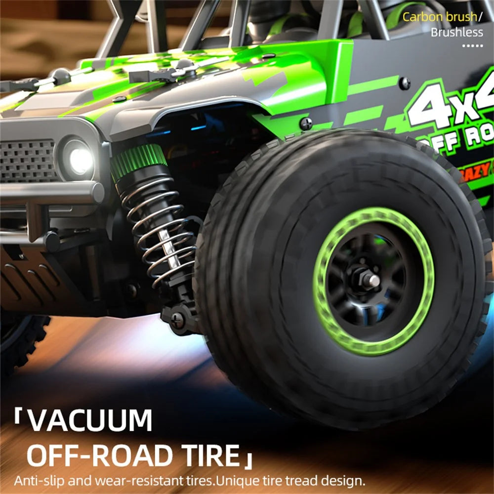 ZLL SG 202Pro 4WD LED Spotlight RC Car High-Speed Off-Road Rock Crawler Truck Toy, 2 Batteries - Green - 4