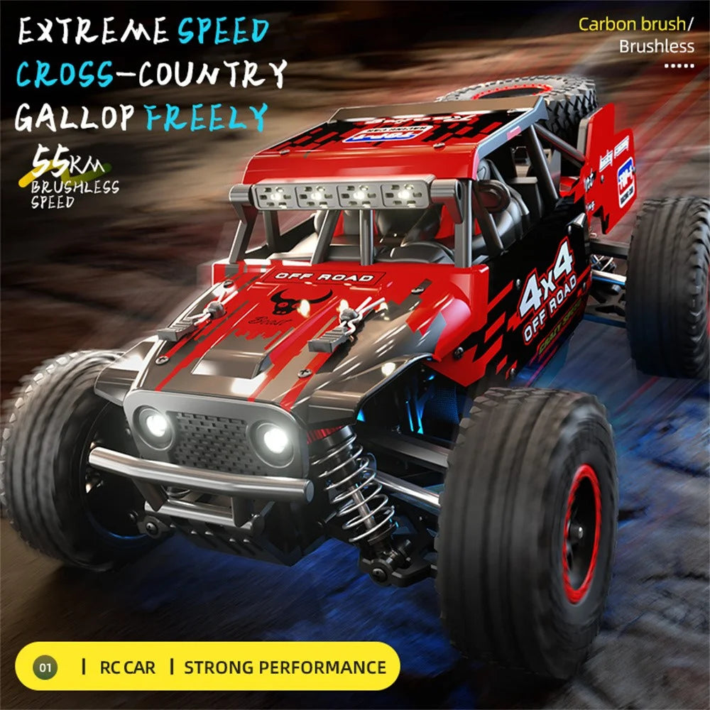 SG 202Max 4WD RC Car LED Spotlight High Speed Off-Road Climbing Truck Remote Control Vehicle, 2 Batteries - Red - 2