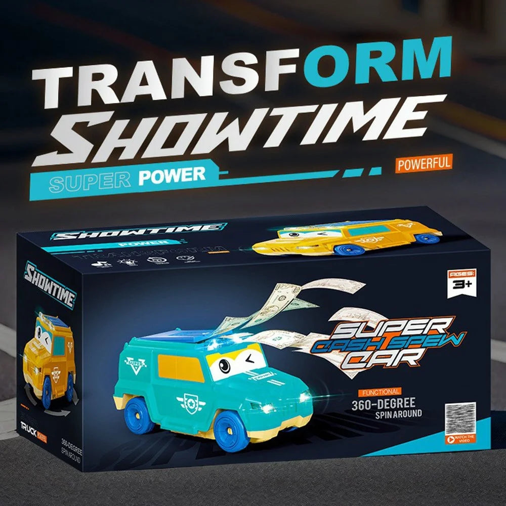 Auto Money Spraying Toy Car Creative Gift with Light and Music Car Toy Sound Effects Entertainment - Mint Green - 2