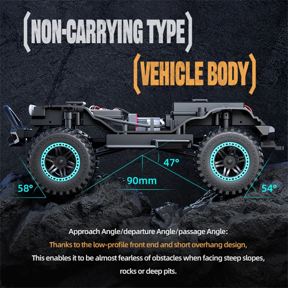 ZLL SG206PRO Brushed Motor RC Rock Crawler 1 / 20 Scale 4WD Off Road Vehicle with LED Light High Speed Car Toy, Dual Battery - Blue - 4