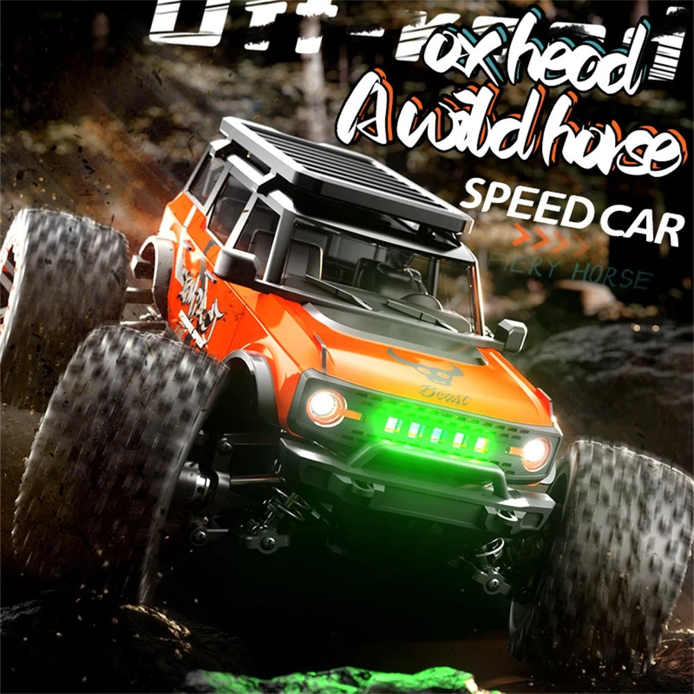 ZLL SG201PRO Brushed Motor 1:20 Scale 4WD High Speed RC Car with LED Light Remote Control Vehicle, Dual Battery - Orange - 3
