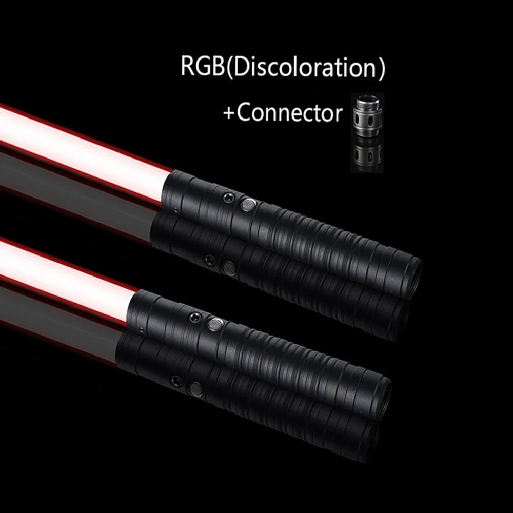 1Pc Light Up Toy Laser Sword 2 in 1 RGB Illuminating Blade 15 Color Metal Handle Luminous Sword Toy - Black Circular Pattern - 6