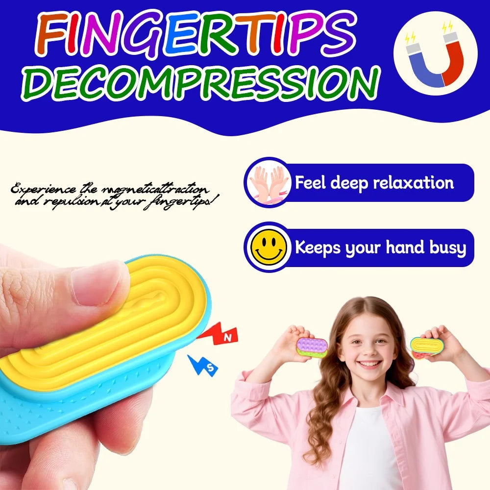 6Pcs / Set Sensory Magnet Toy Silicone Magnetic Slider for Autism Anxiety Stress Relief Toy - 2