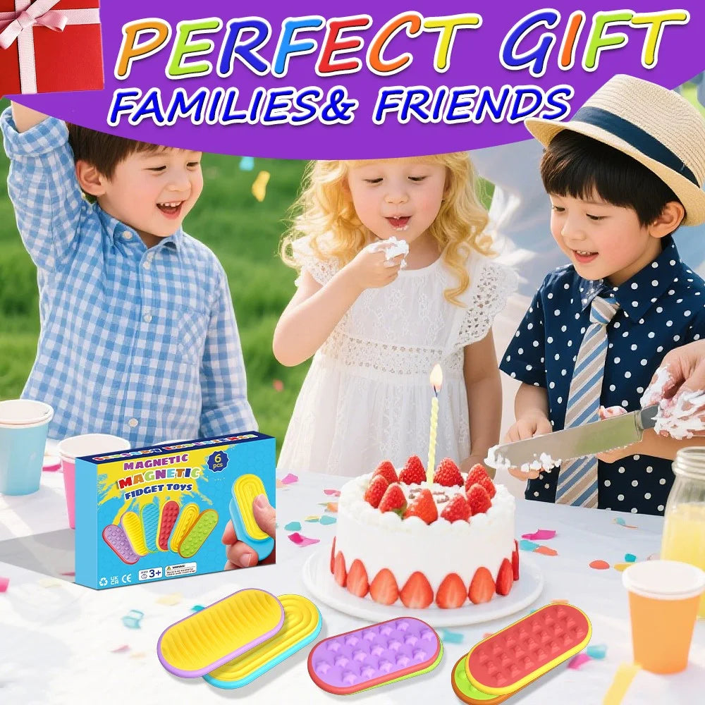 6Pcs / Set Sensory Magnet Toy Silicone Magnetic Slider for Autism Anxiety Stress Relief Toy - 3