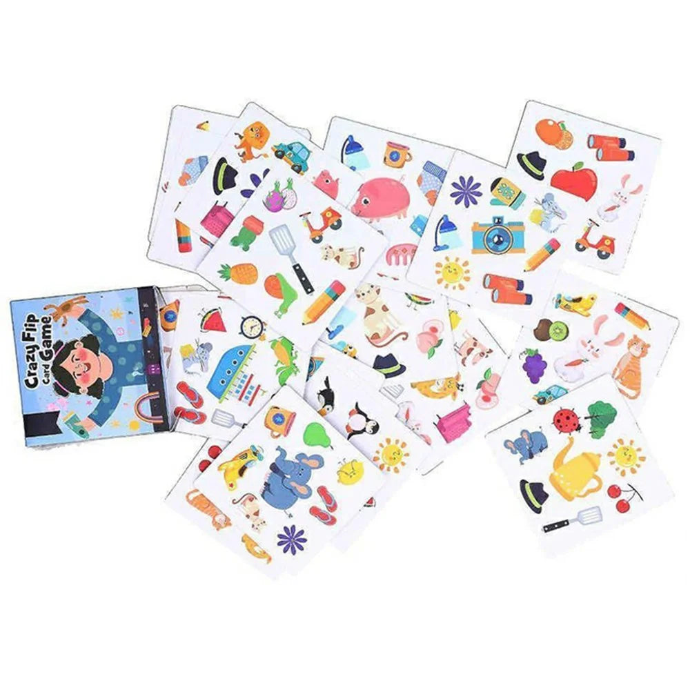 Children Memory Matching Crazy Cards Toys Animal Traffic Cognition Early Educational Table Game - Multi-color - 2
