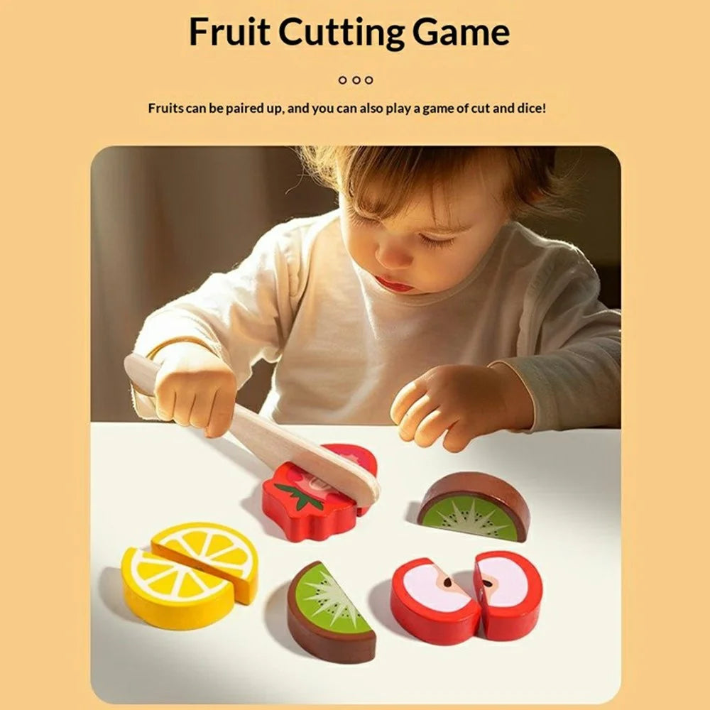 MWDH-2501 Wooden Educational Toy Set 5 In 1 Xylophone Number Puzzle Fruit Cutting Toy Gift for Kids - 3