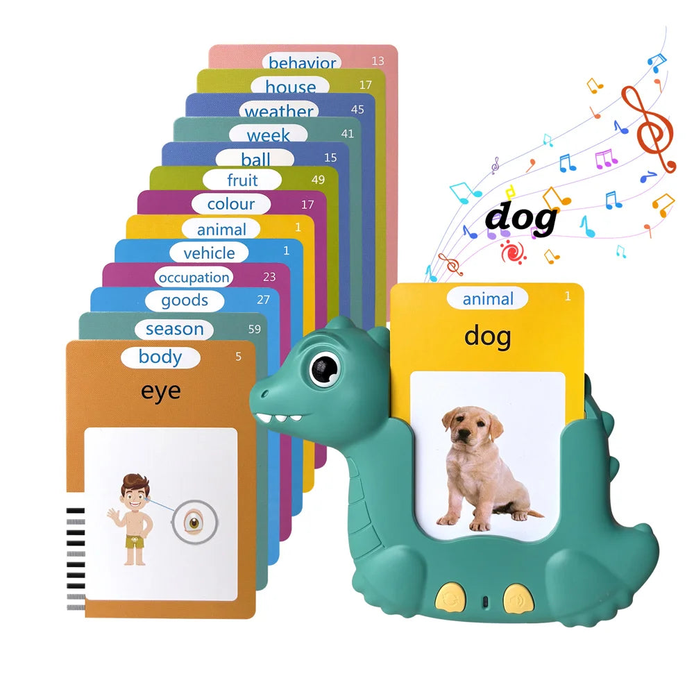 Cartoon Dinosaur Card Reading Machine with 510 Flash Cards Educational Learning Toy for Kids Early Development - 2