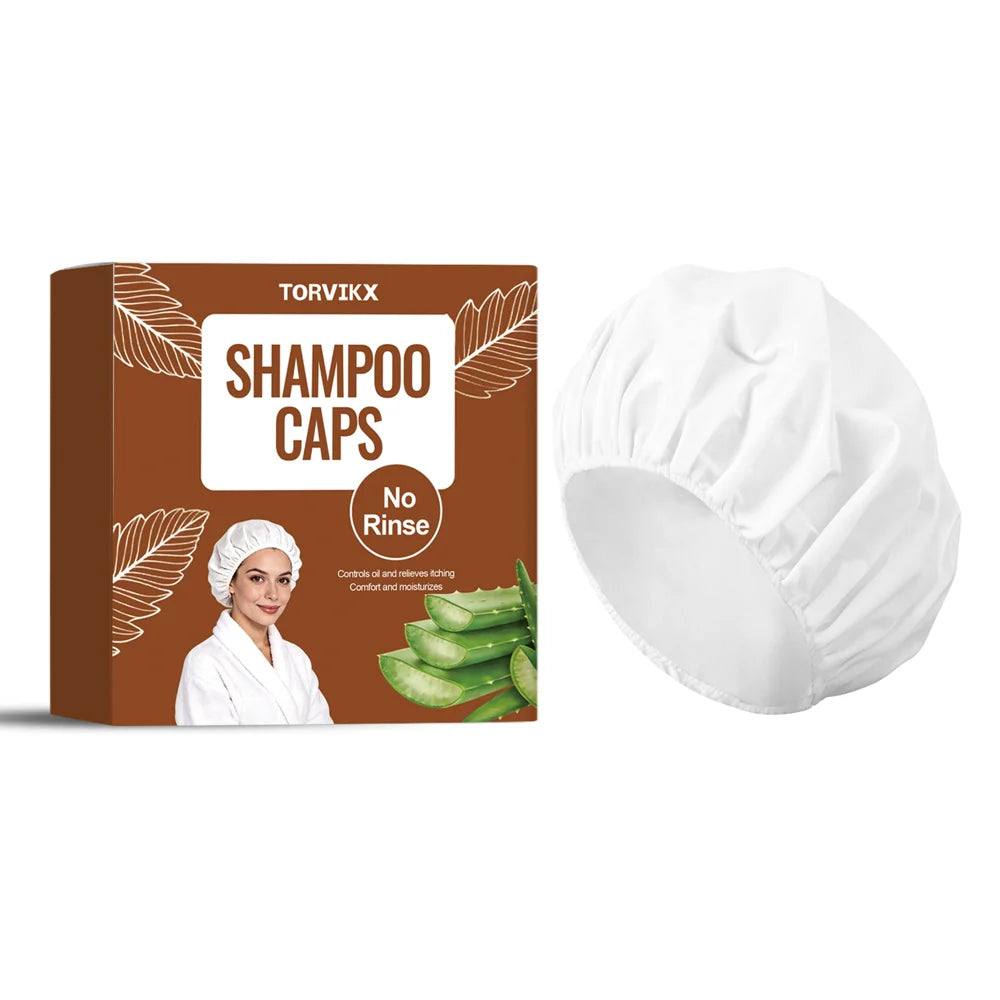 TORVIKX No Rinse Shampoo Cap Gentle Care Dry Shampoo Hat for Travel Bedridden Patients - 1 Piece - 1