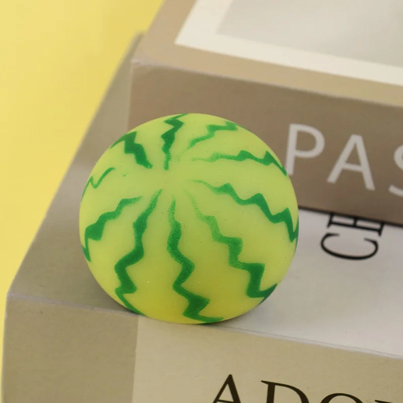 6cm Simulated Watermelon Shape Stress Ball Soft TPR Slow Rising Squeeze Toy for Kids and Adults Anxiety Relief - 6cm - 5