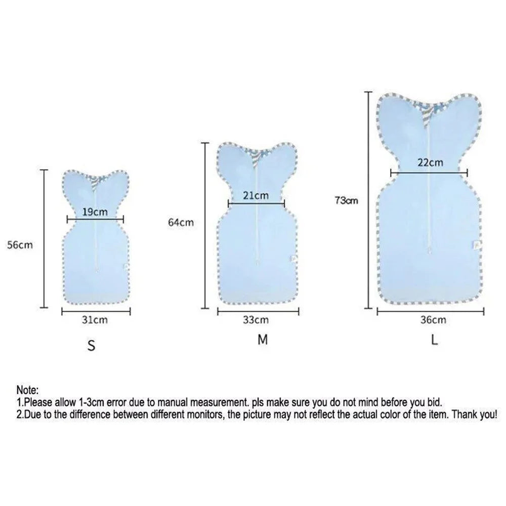 AB01 Cotton Baby Swaddle Blanket Zipper Anti-kicking Infant Sleeping Bag, Size M - Grey - 6