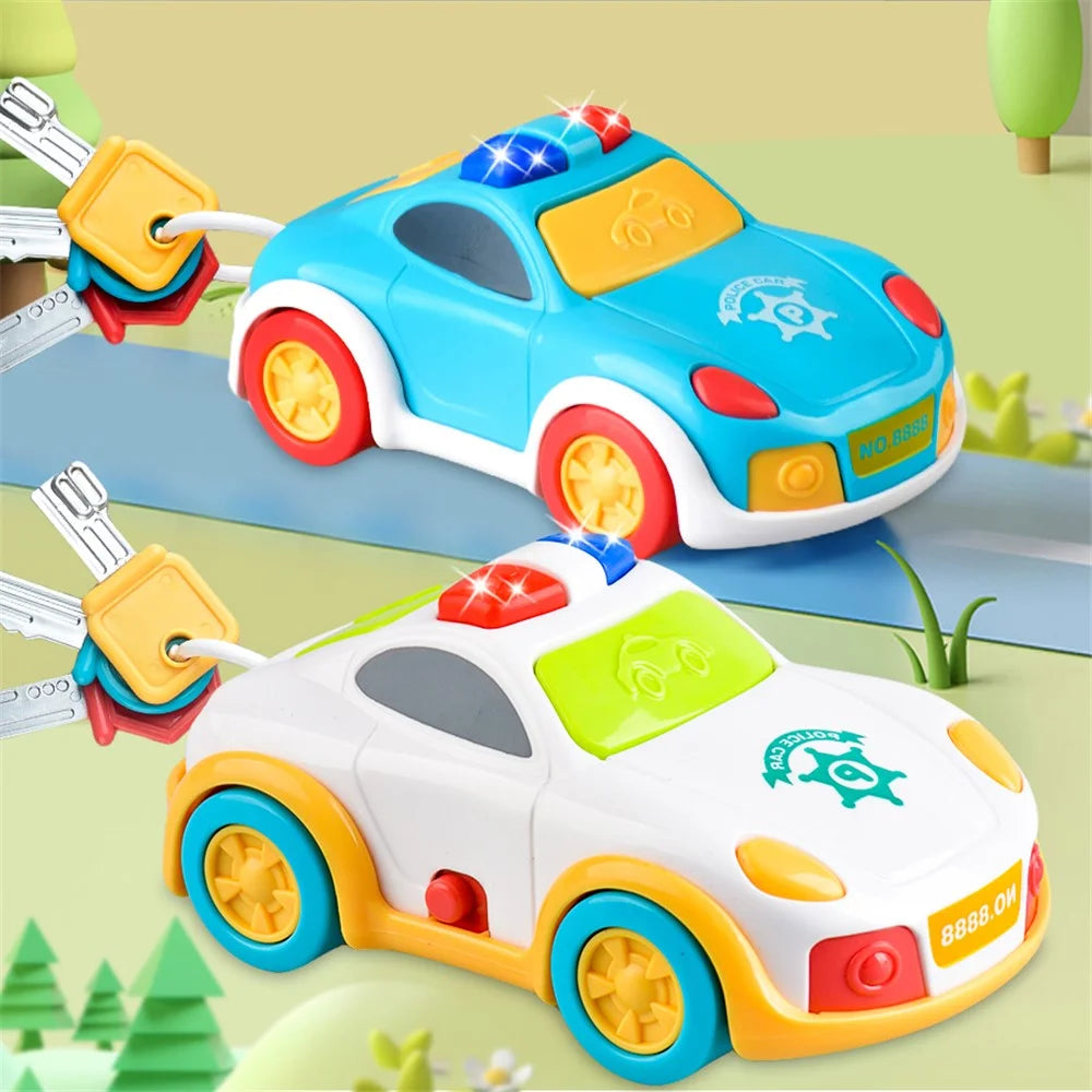 1125 Early Education Children Car Toy Music Light Effects Fun Kids Gift for Boys Girls - White - 3