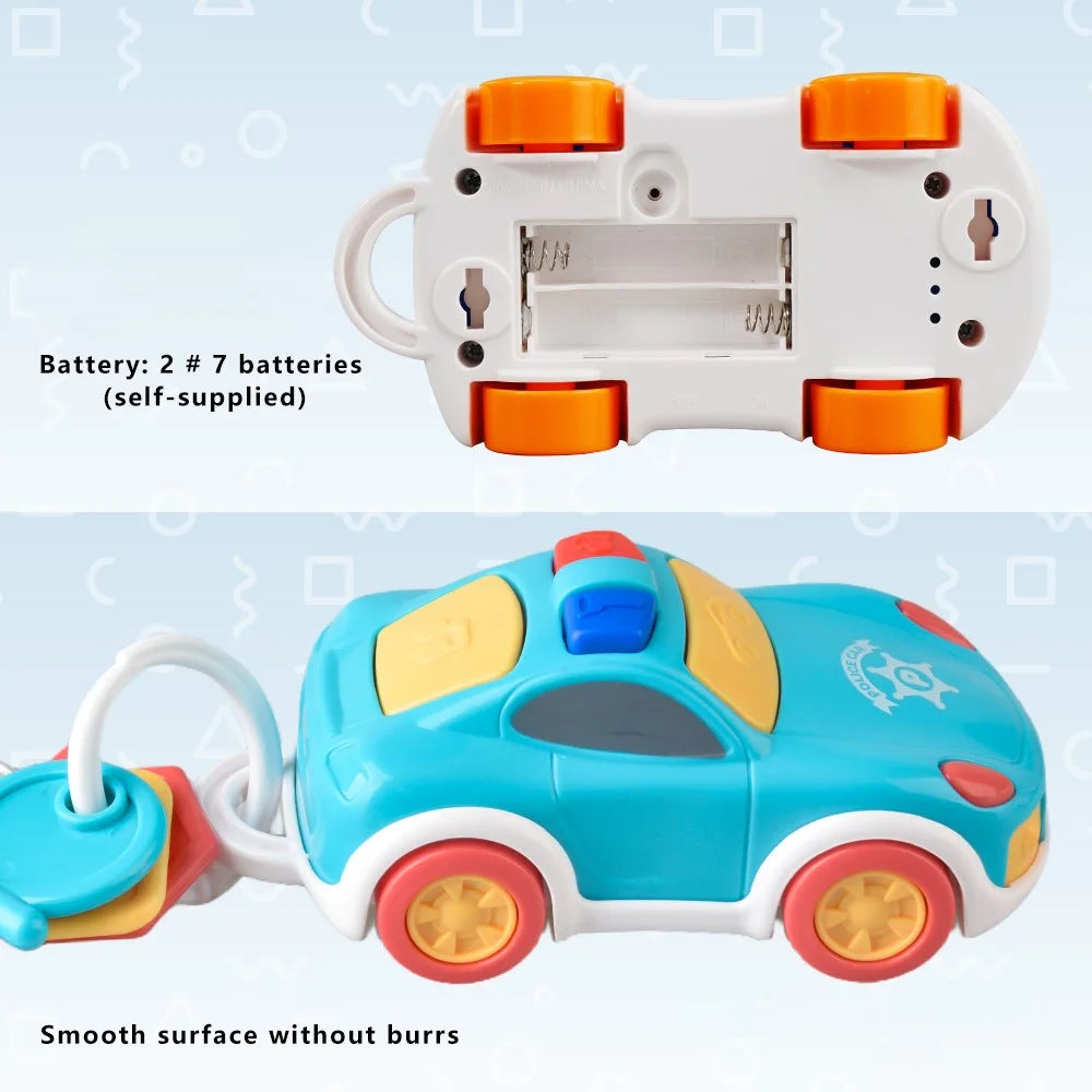 1125 Early Education Children Car Toy Music Light Effects Fun Kids Gift for Boys Girls - White - 5