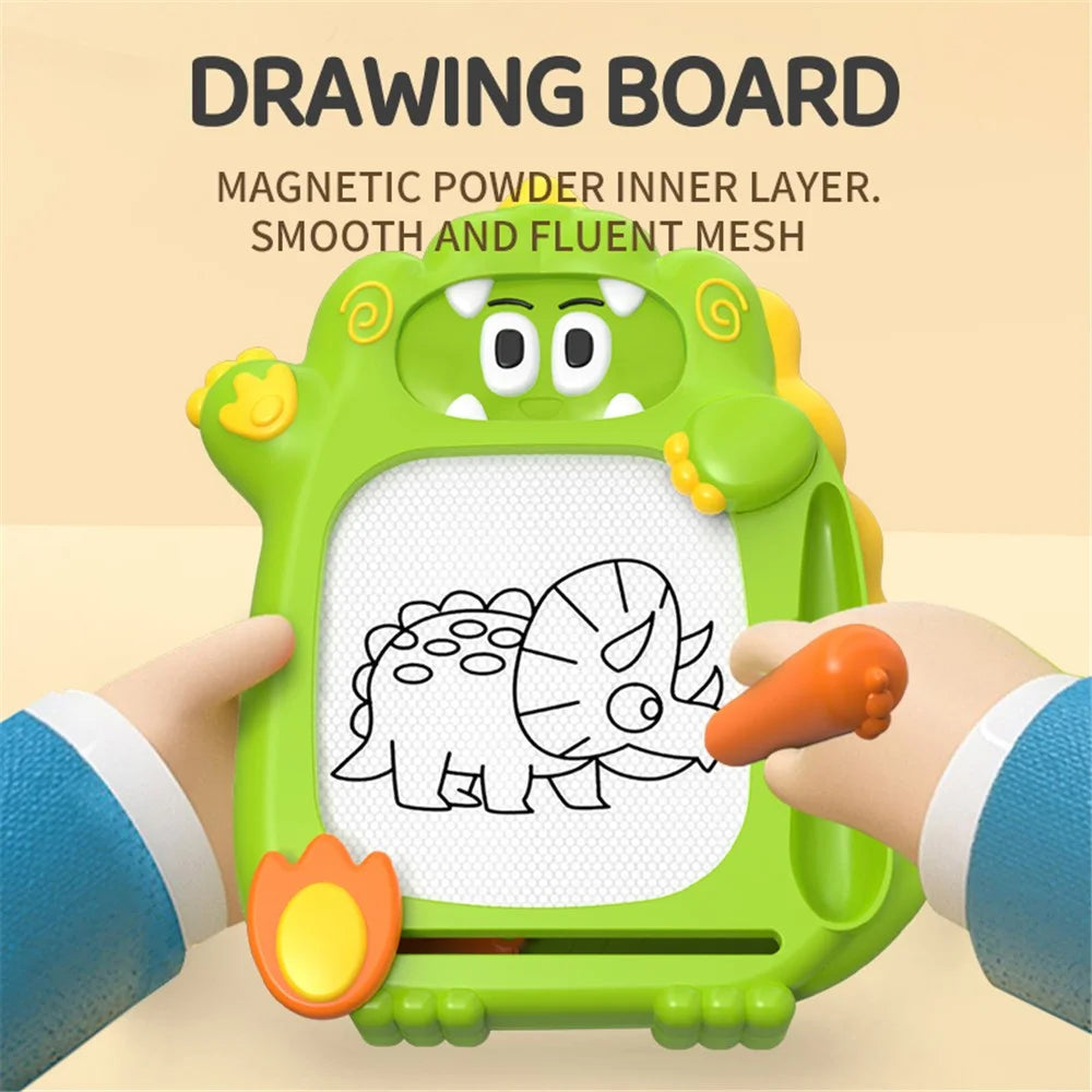 Dinosaur Magnetic Drawing Board Maze Marble Game Children Graffiti Drawing Writing Board Double-sided Educational Toy - Pink - 3