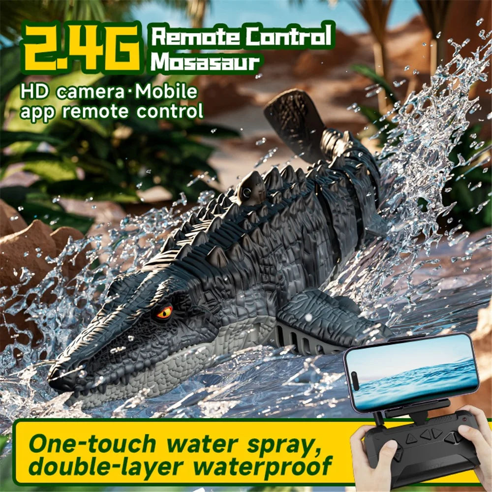 4DRC 4D-S11 2.4G Remote Control Mosasaur Shape RC Boat Water Spraying Toy with Camera, with 2 Battery - 2