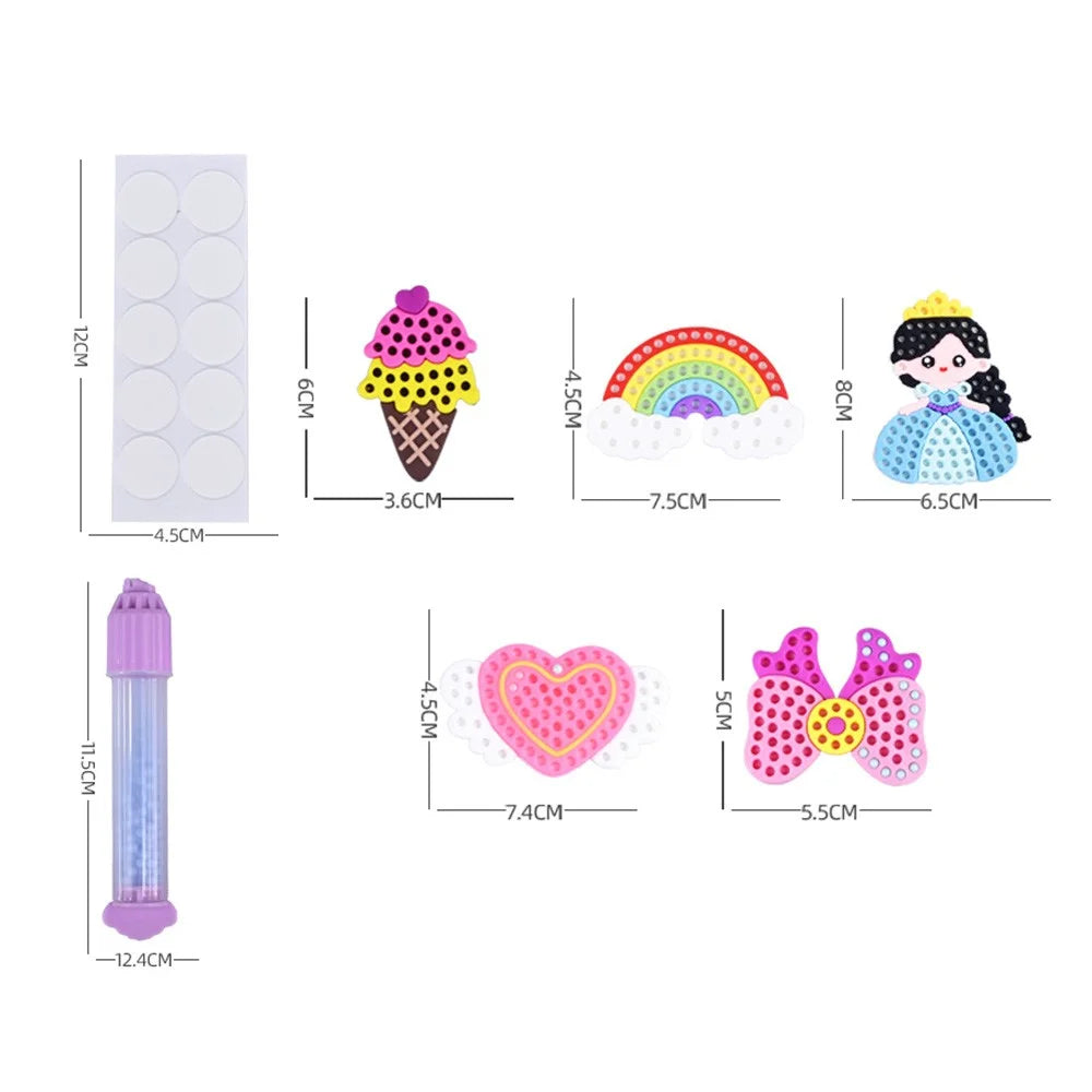 DQ25-1 Cartoon Princess DIY Beads Dotting Kit Painting Stickers Crafting Toy, Random Pattern - 6