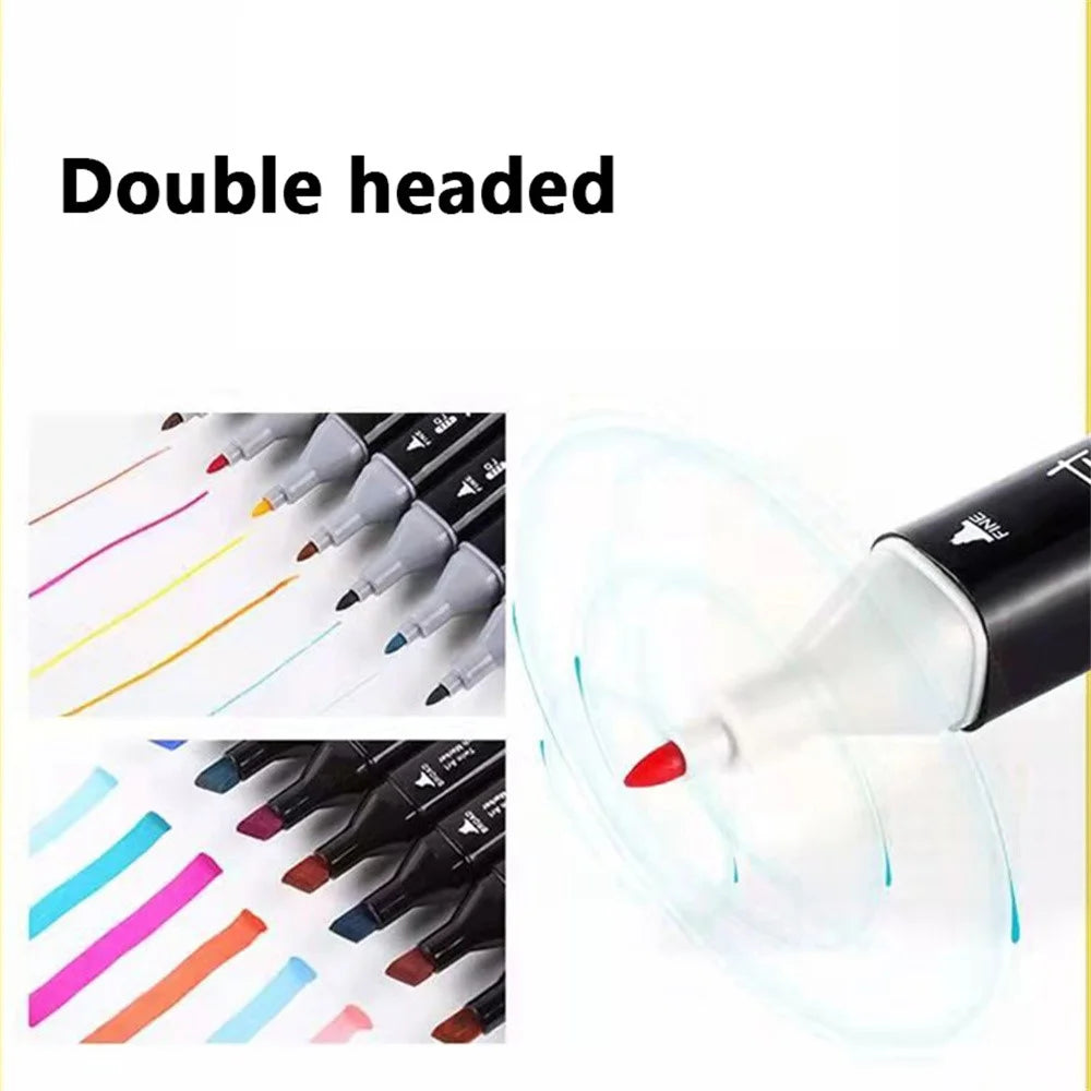 80 Colors Dual Tip Art Markers Set Professional Drawing Pens for Students / Artists Sketch / Illustration / Design - 2