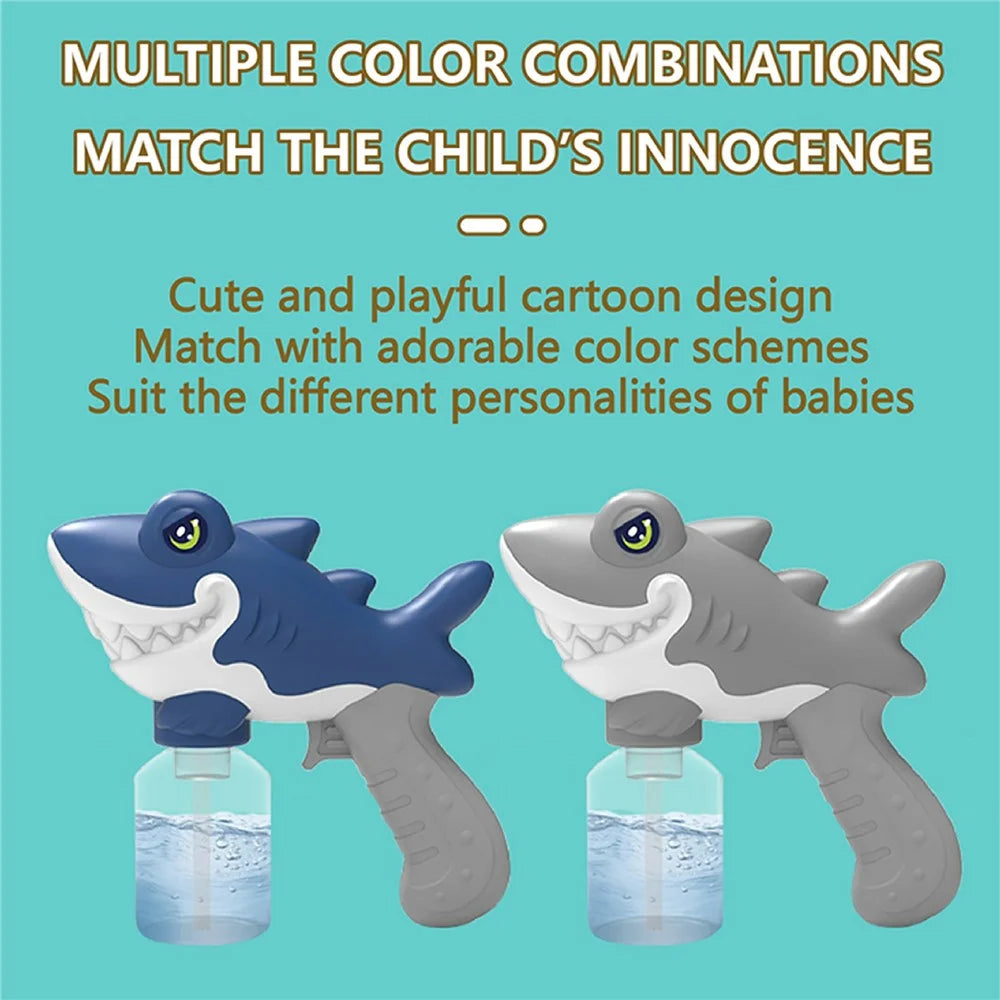 Y6 Cartoon Shark Electric Water Gun Continuous Spray Water Pistol Toy for Kids Outdoor Play - Blue - 5