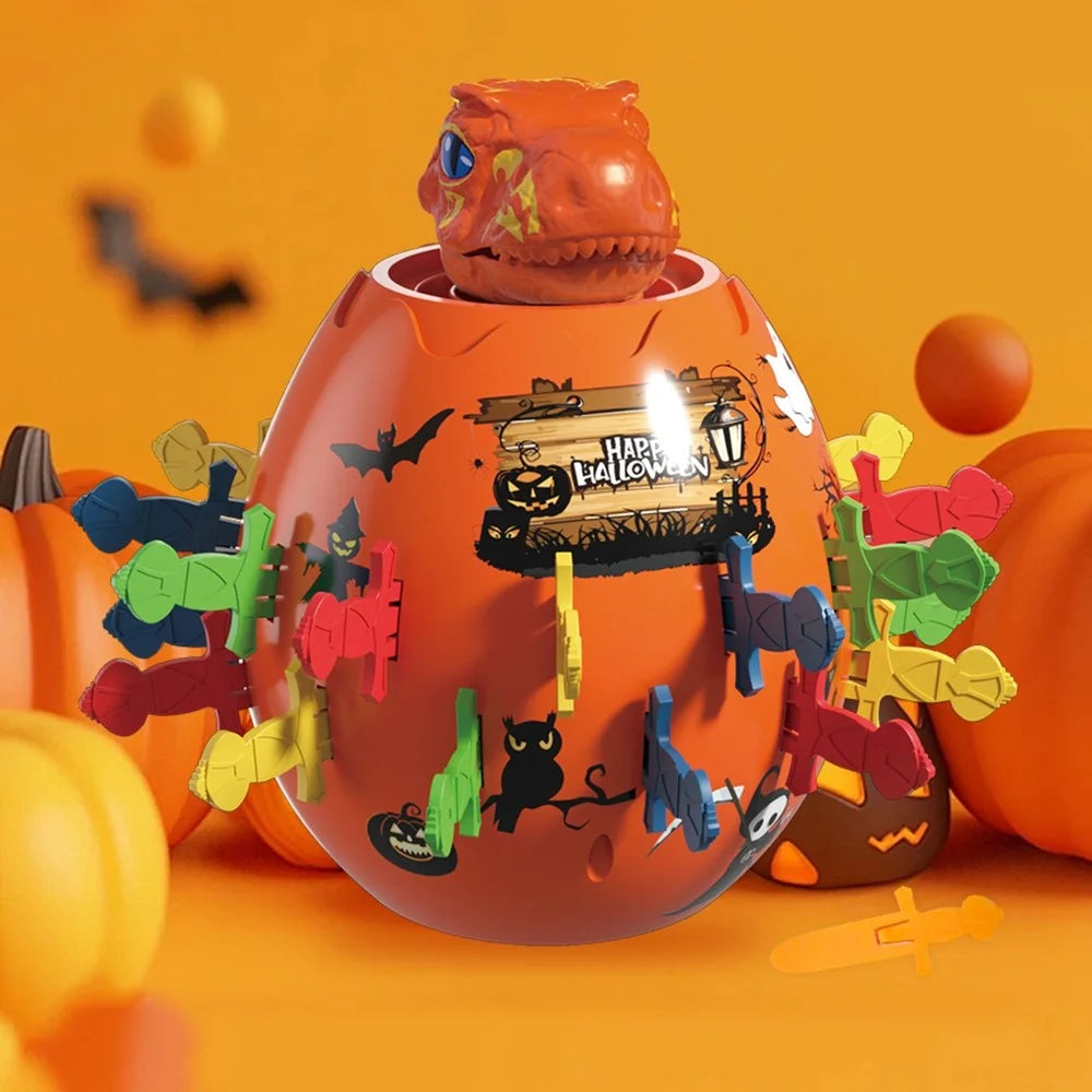 X027-11A Dinosaur Money Bank Interactive Toy with 24 Swords Animal Barrel Hilarious Gag Game - Orange - 2
