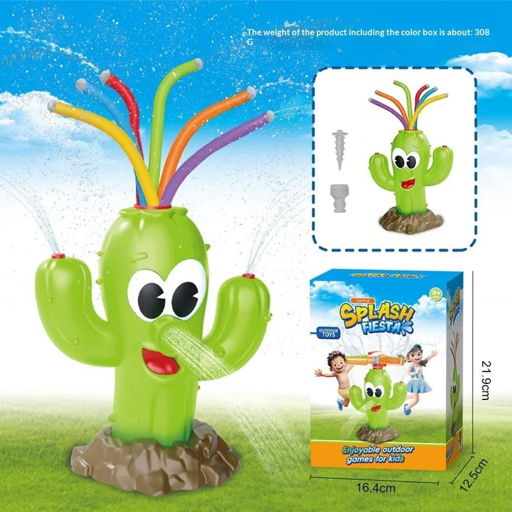 DB25816 Cactus-Shaped Water Sprinkler Toy Rotating Multi-Hole Water Pressure Automatic Spray Toy for Outdoor Lawn Garden - 7