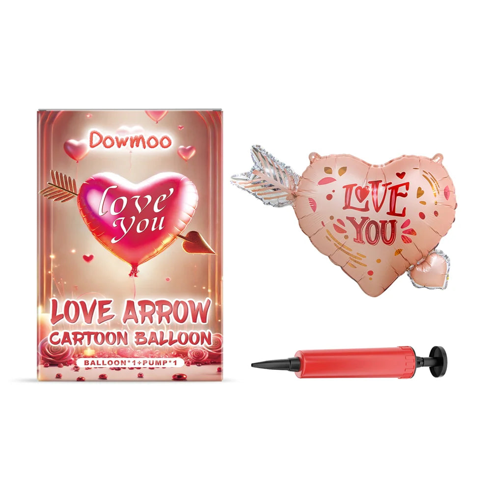 DOWMOO Cartoon Balloon with Air Pump Foil Balloon for Valentine Wedding Birthday Party Decoration - Cupid's Arrow - 1