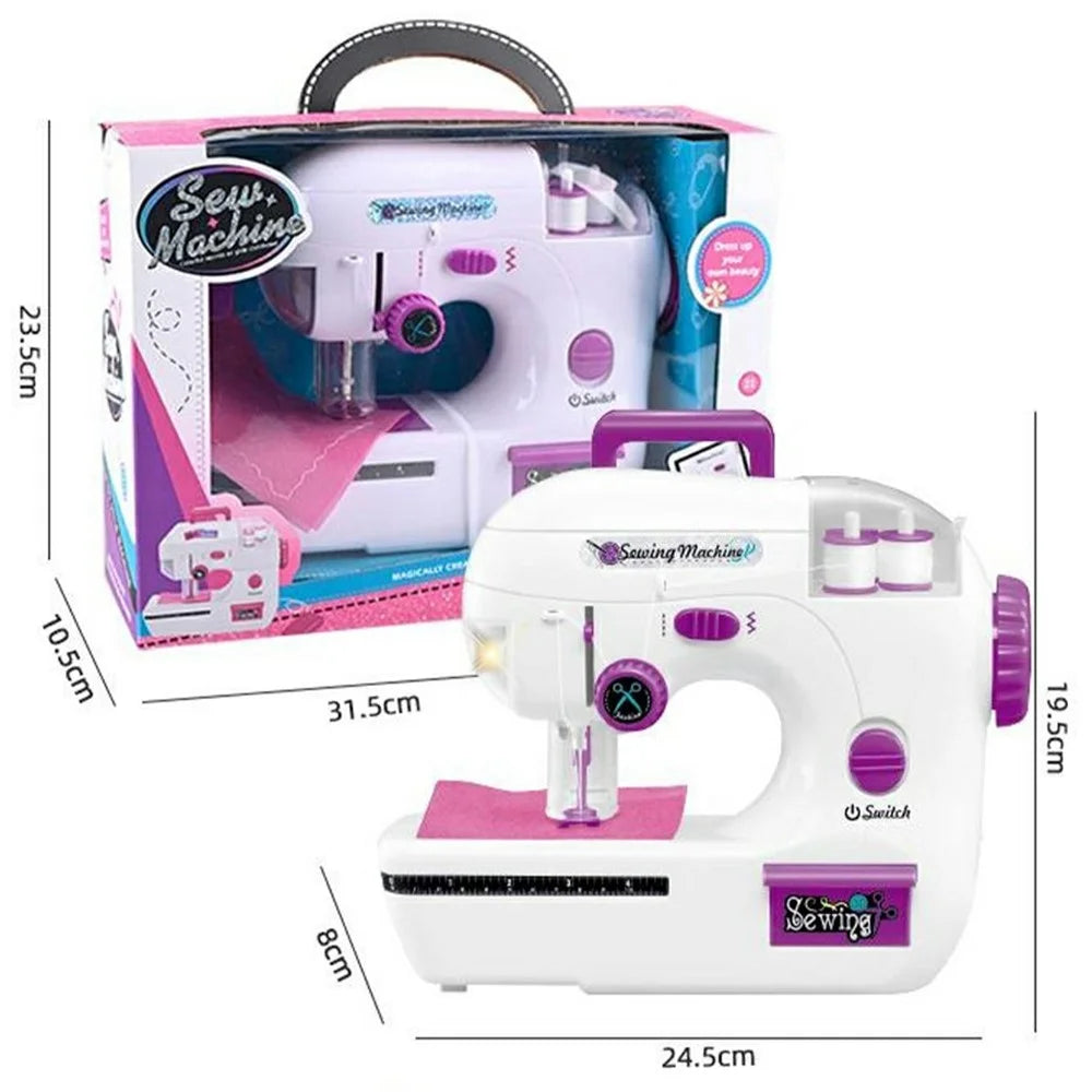 7802 Sewing Machine Toy Kids Sewing Kit Children Beginner DIY Art Craft (Dual Way Power Supply) - 2