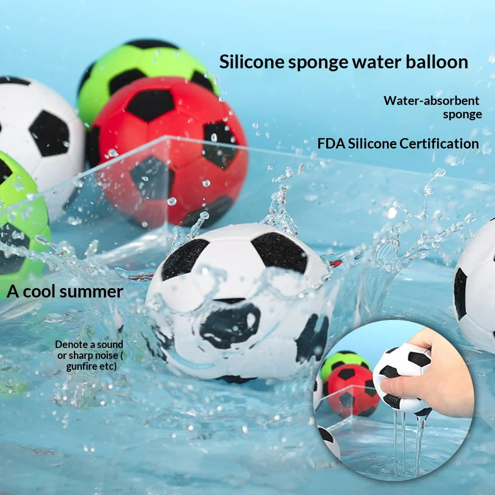 3Pcs Kids Water Ball Quick Water Absorption Football Reusable Pool Toy for Summer Water Fight - Mixed Color - 2