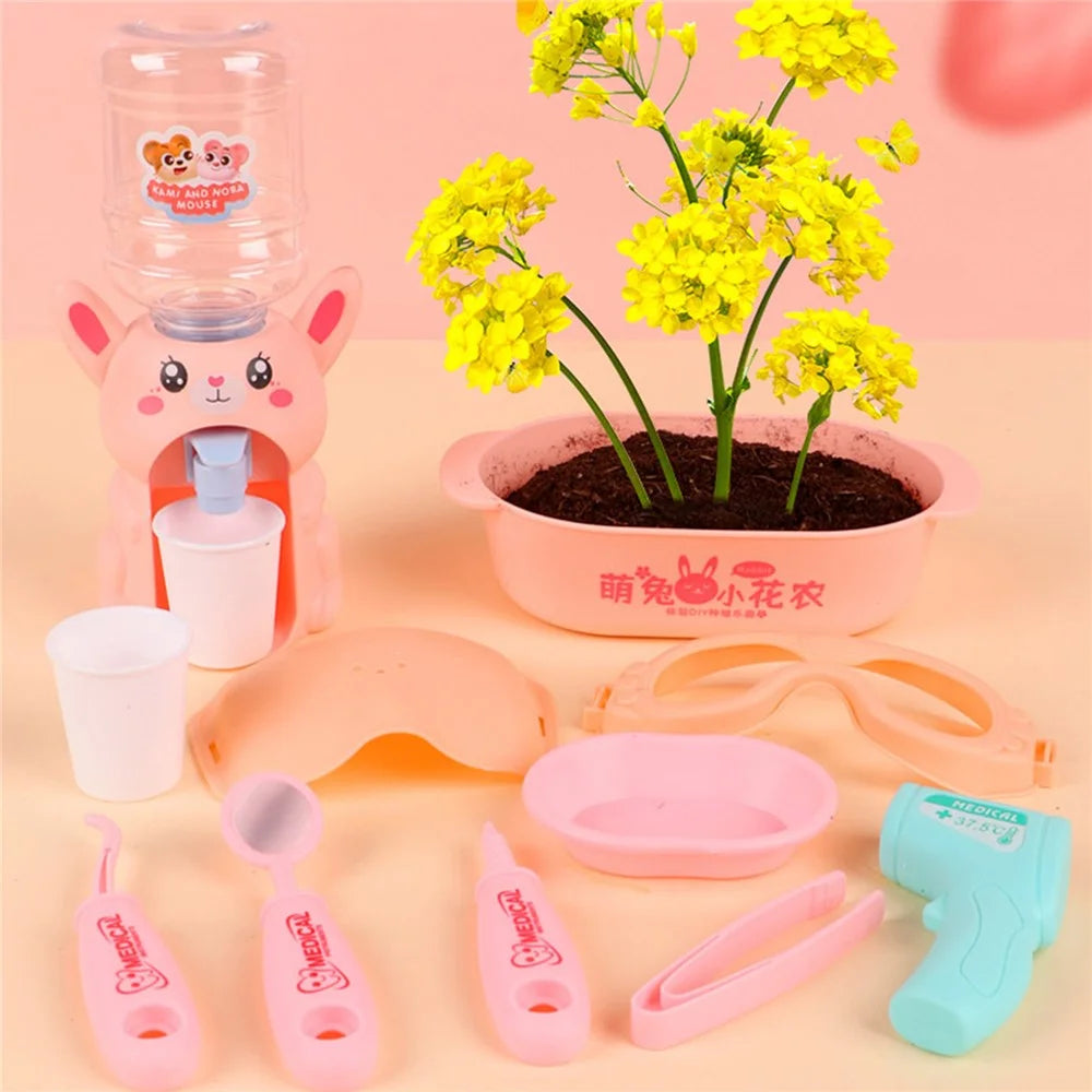 15Pcs / Set Garden Planting Growing Kit Flower Pot Seeds Soil Interactive Toys Kit Kids Gift ST - 1