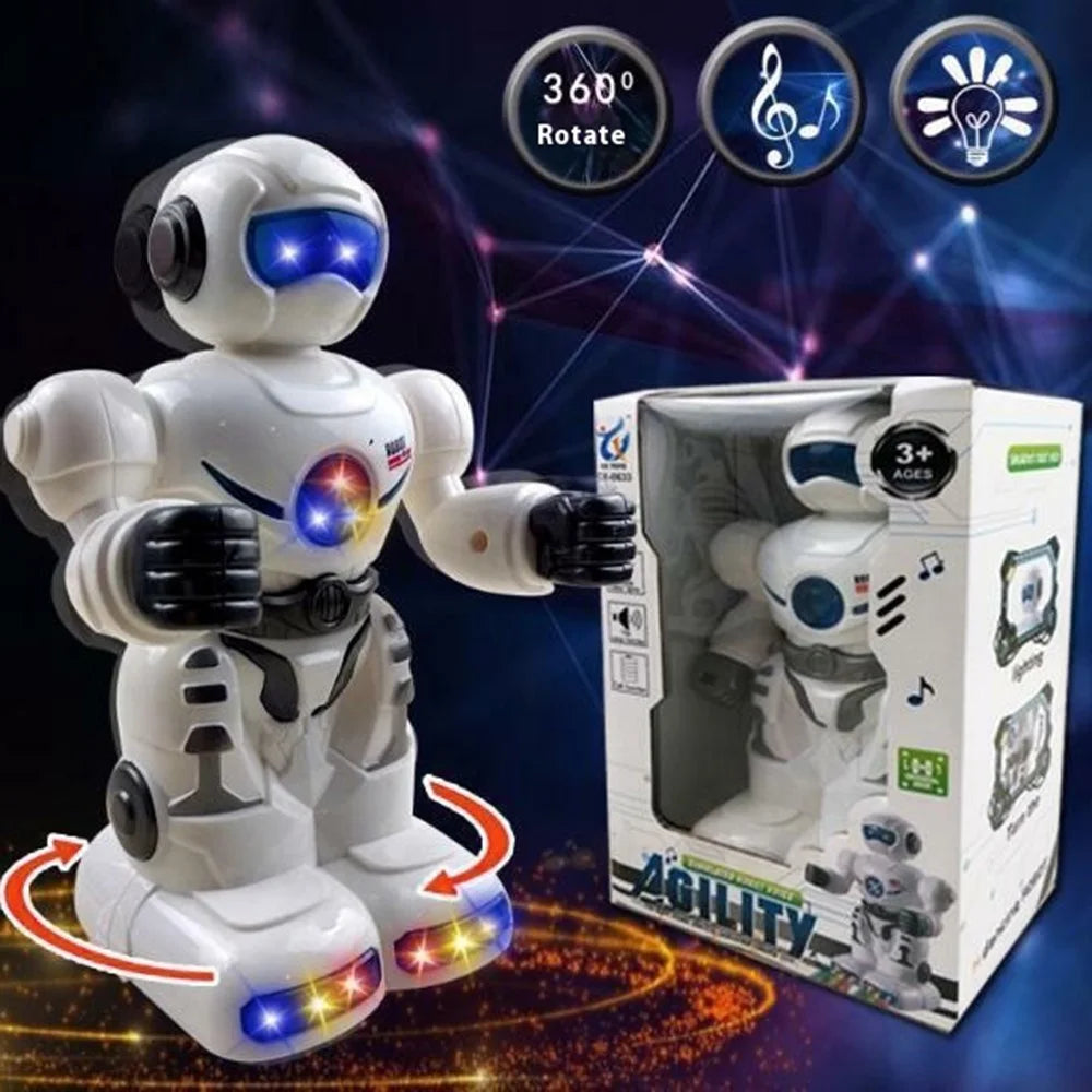 0633 Robot Toy Electric Musical Dancing Toy with Flashing Lights 360 Degree Rotation for Children - 3