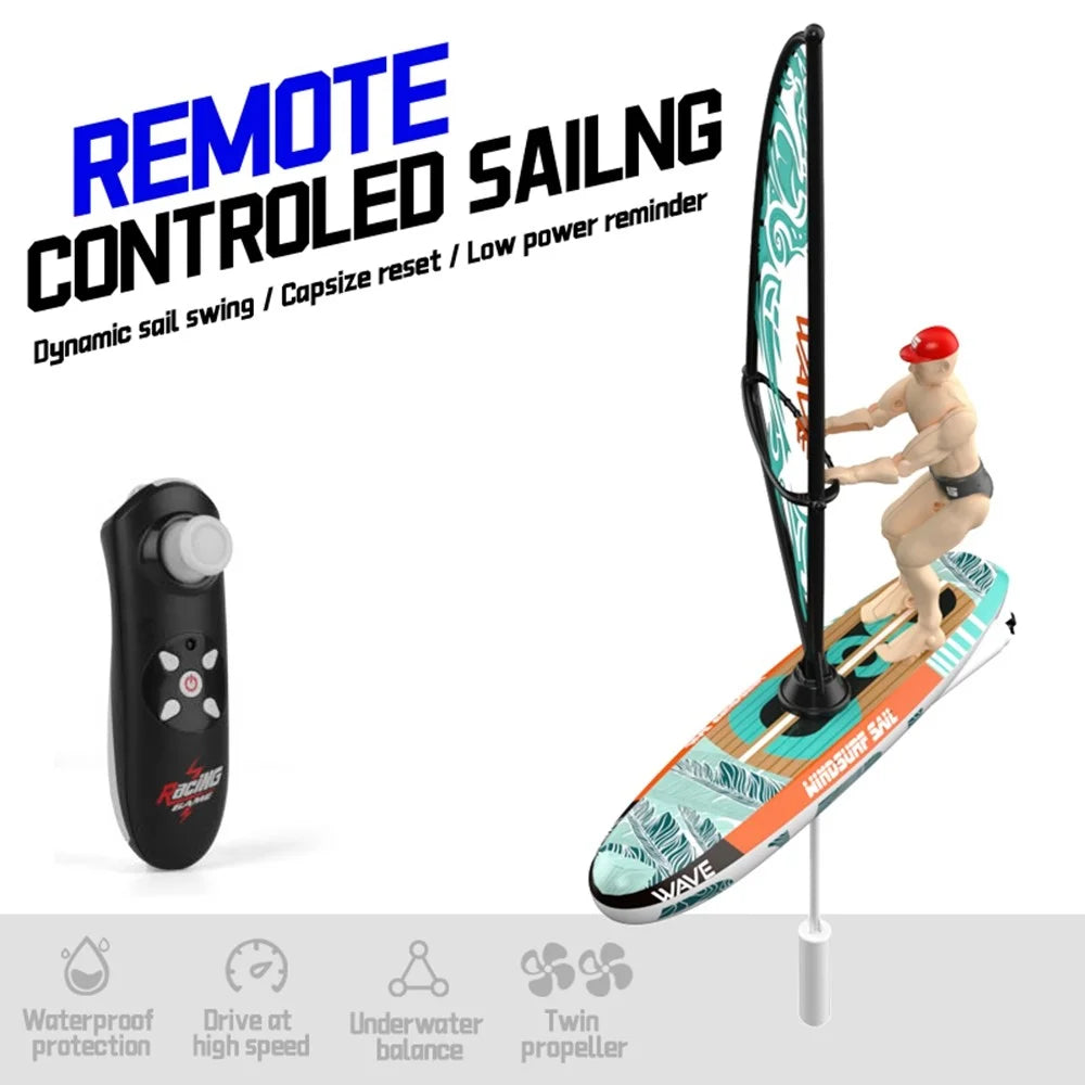 HC-811 Remote Control Sailboat Racing Surfing Yacht Competition Watercraft for Indoor Outdoor - Green - 2