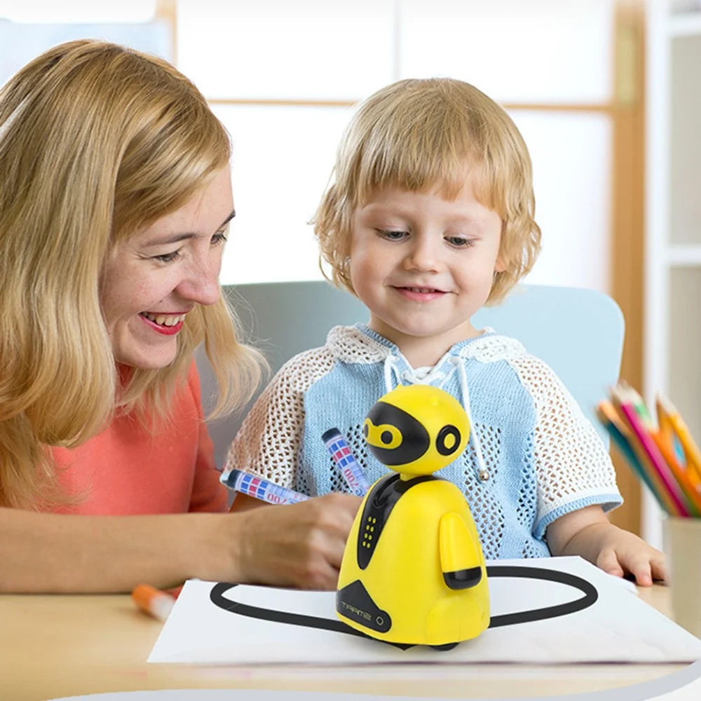 Light Sensing Line Following Robot Toy Kids Educational Drawing Toy Inductive Pen Robot - Blue - 5