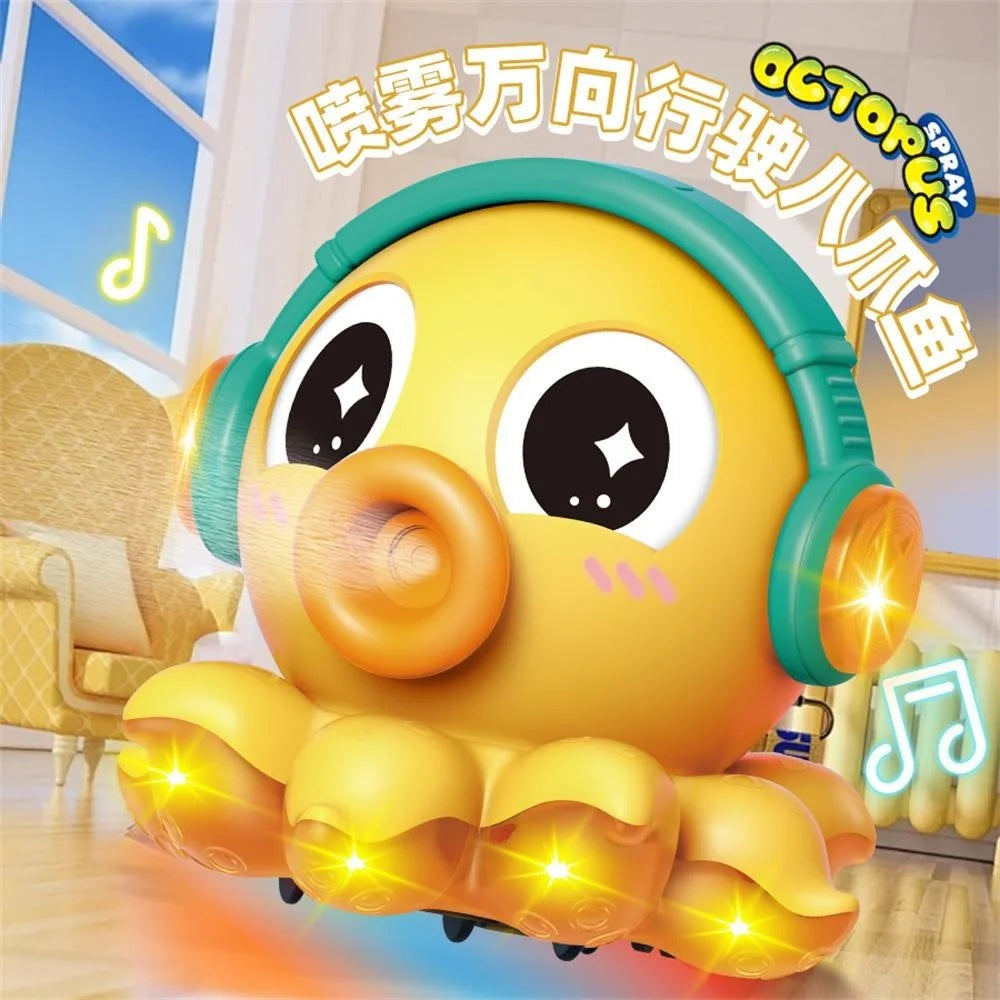 S-006A Electric Octopus Toy with Music / Light / Spray Function Multidirectional Octopus Toy - Yellow - 6