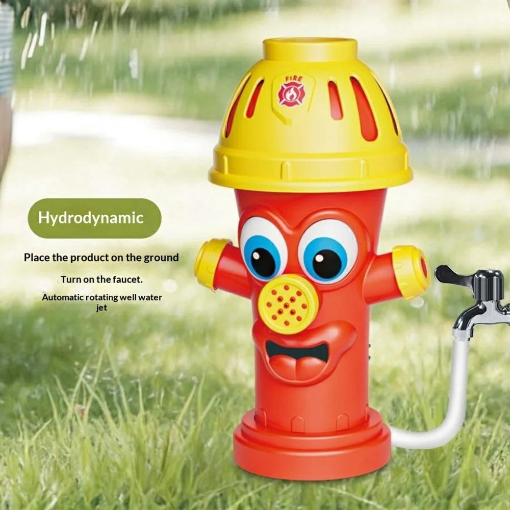 DB25810 Rotating Sprying Fire Hydrant Sprinkler Outdoor Lawn Spray Toy for Kids Summer Water Play - Red - 6