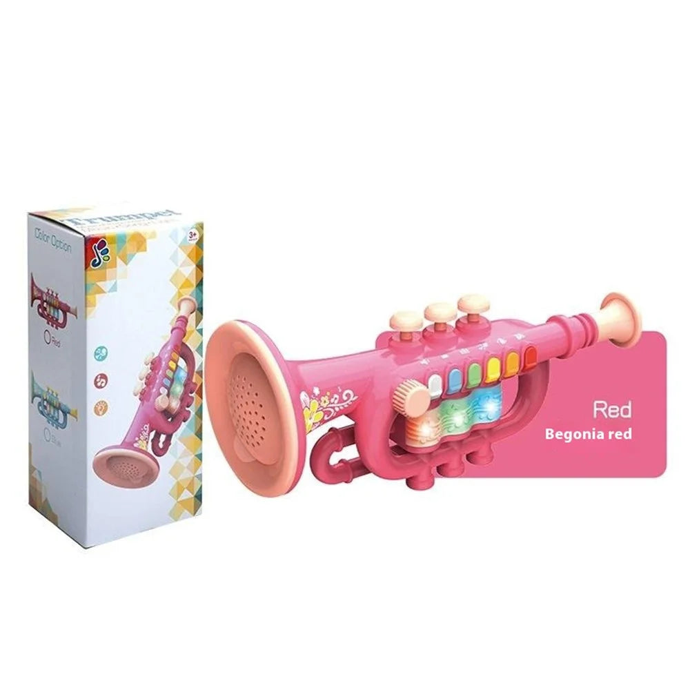 Musical Instrument Kids Toy Trumpet Educational Preschool Learning Blowing Instrument Gift for Toddlers Early Childhood Development - Pink - 1