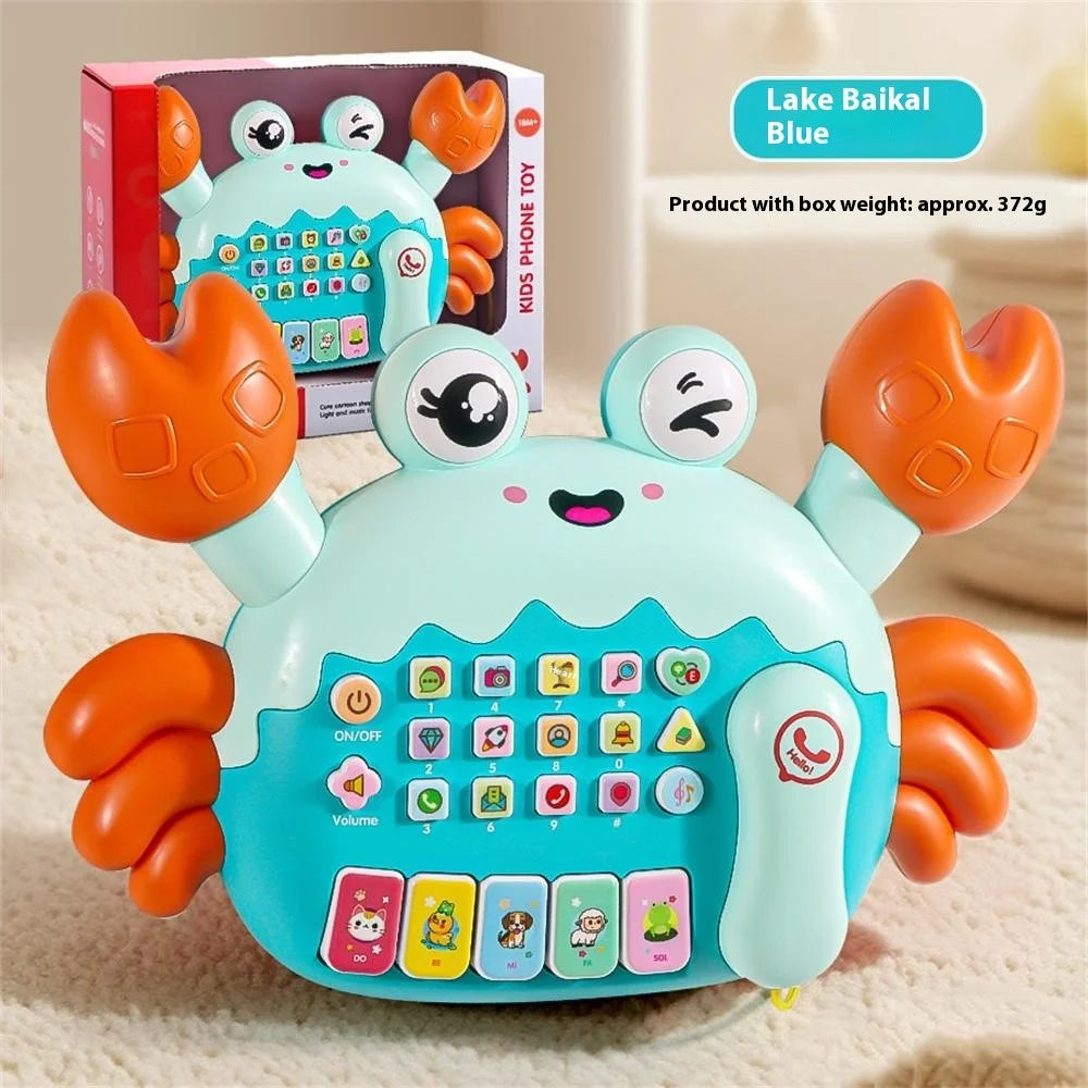 Children Early Education Toy Crab Storyteller Machine Musical Toy with Songs / Piano Function - Blue - 2
