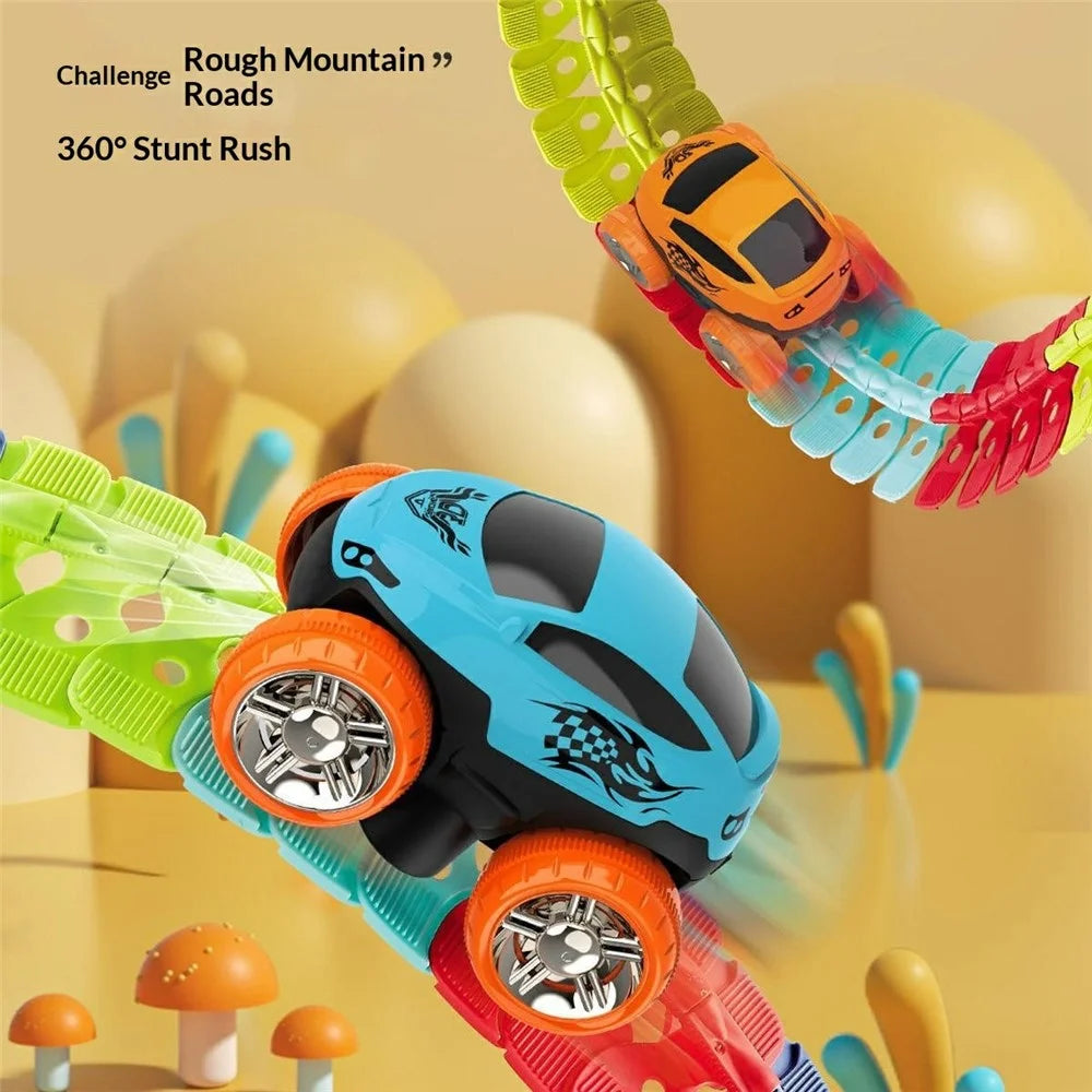 DIY Race Track Set 184Pcs Anti Gravity Electric Rail Car Toy Building Blocks with Light Effects for Boys / Girls - 4