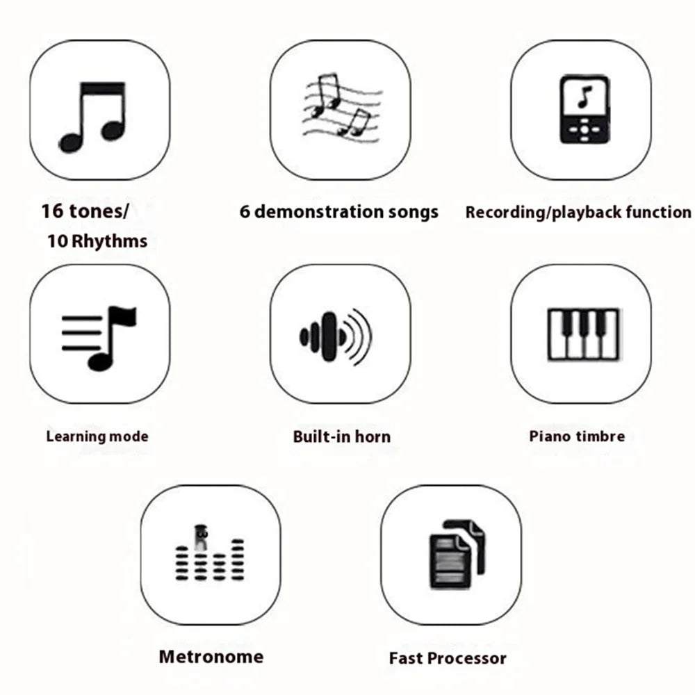 HQA2-49 49-Key Portable Folding Piano Children Beginner Musical Instrument Roll-Up Keyboard - White - 2