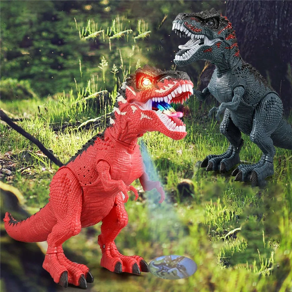 NY0 Walking Dinosaur Robot Toy with Moves Head Making Roaring Sound, Ground Graphic LED Light Projects Dinosaur Lays Eggs Toy for Boys Girls - Green - 7