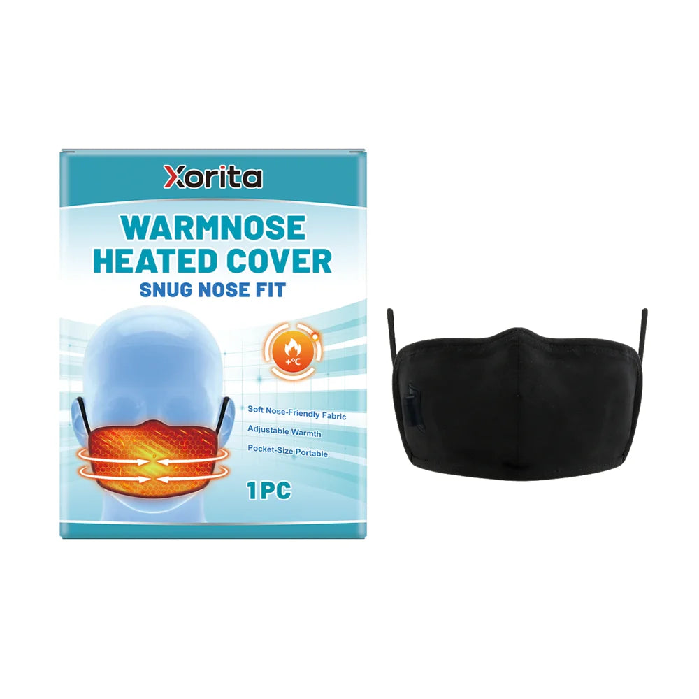 XORITA Nose Warmer Mask with Ear Loop Neoprene Winter Heated Nose Cover for Office Daily Commute - Black - 1