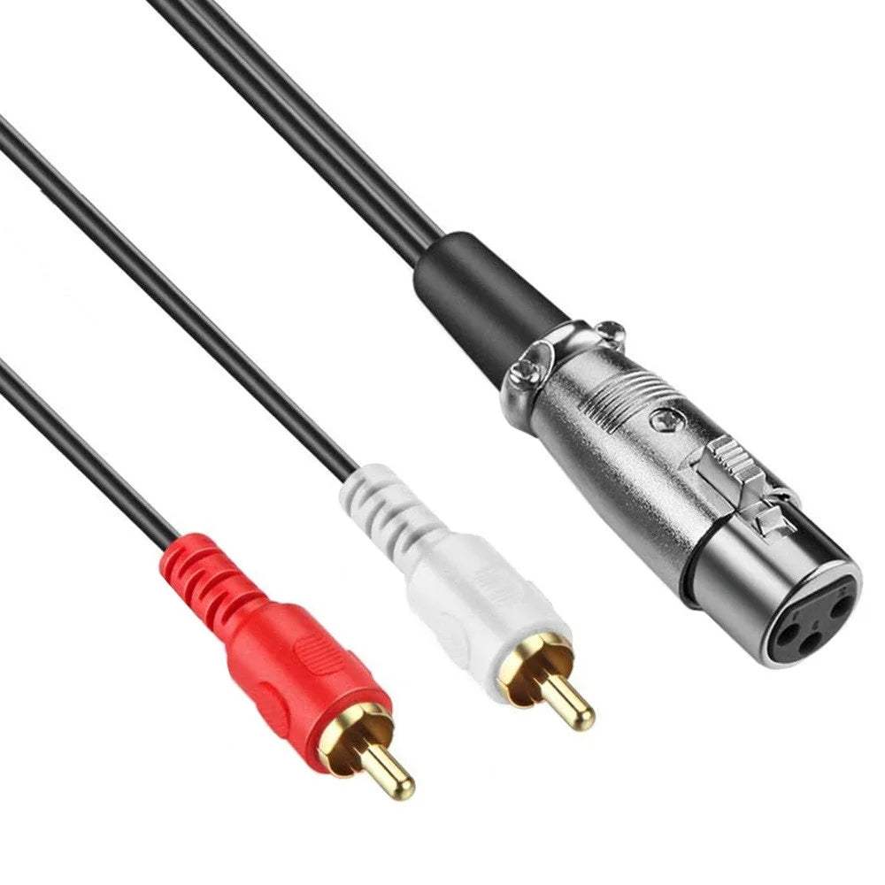 JUNSUNMAY 0.15m Dual RCA Male to XLR Female Cable Y Splitter Adapter Cord for Microphone Mixer Amplifier - 1