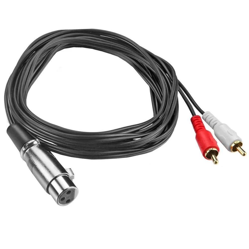 JUNSUNMAY 0.15m Dual RCA Male to XLR Female Cable Y Splitter Adapter Cord for Microphone Mixer Amplifier - 5