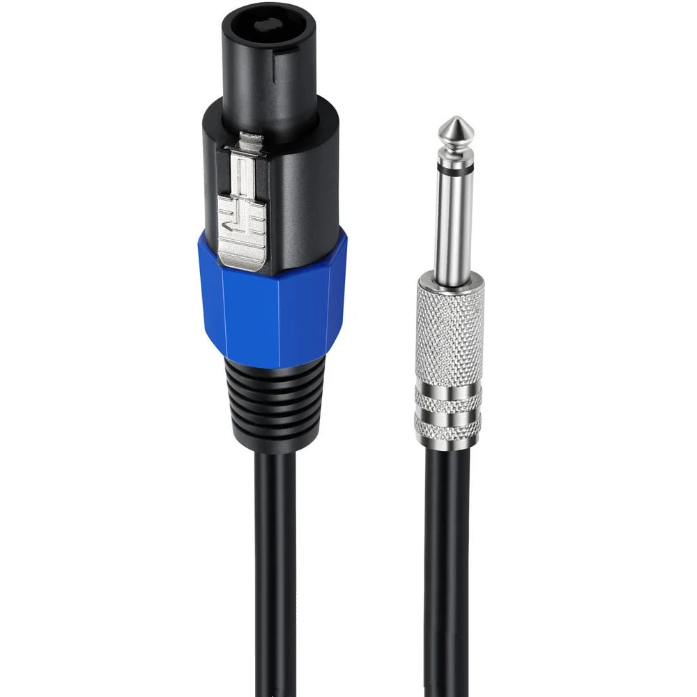 JUNSUNMAY 10FT Speakon Male to 6.35mm Male Speaker Cable with Twist Lock, Amplifier Audio Cord - 2