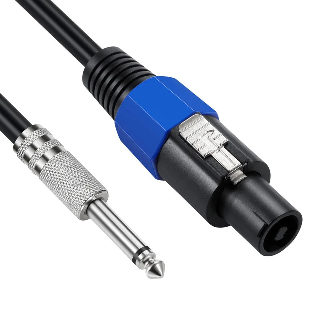 JUNSUNMAY 50FT Speakon Male to 6.35mm Male Cable Audio Speaker Connection Cord with Twist Lock - 1