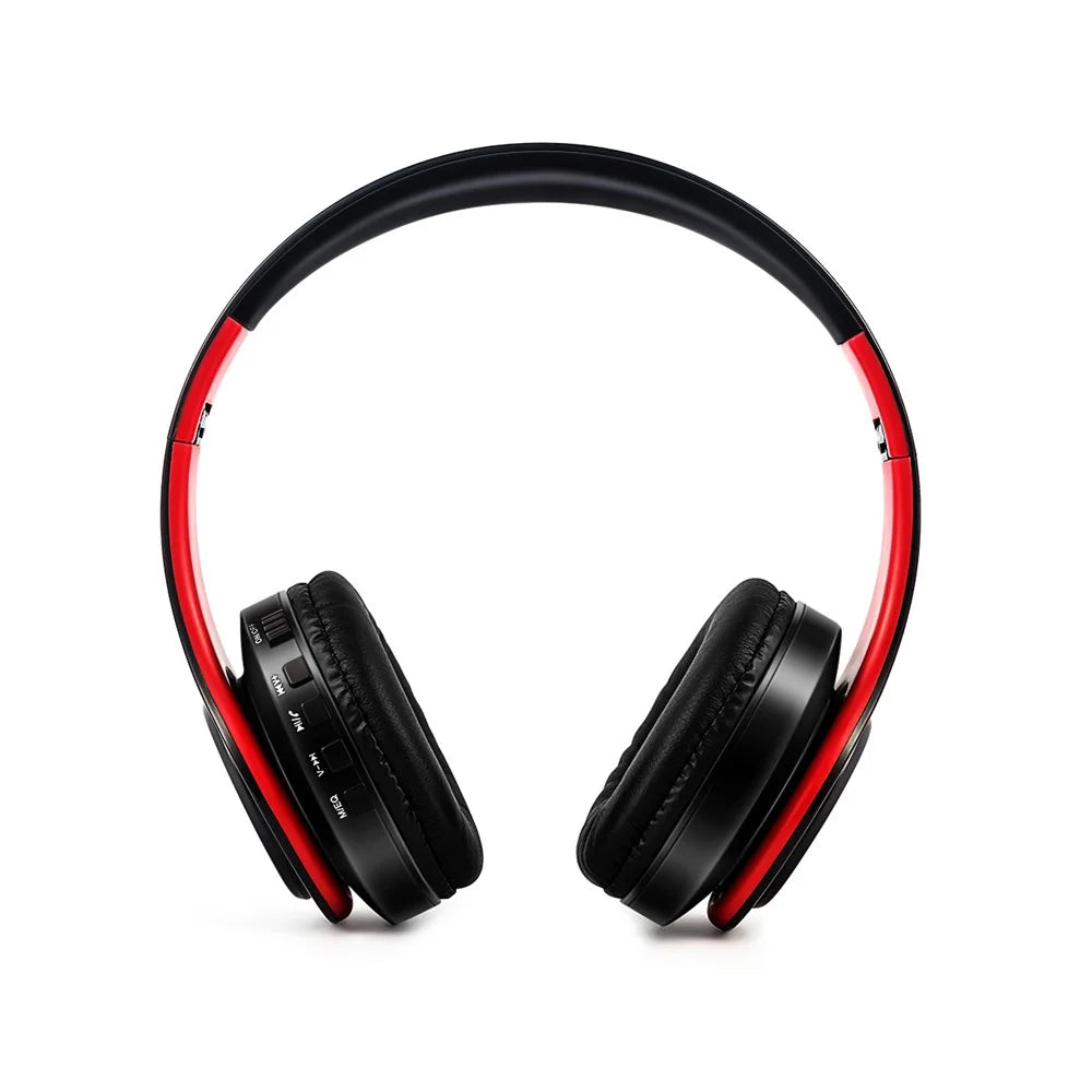 Foldable HIFI Stereo Portable Comfortable Bluetooth-compatible Wireless Stereo Headset - Black / Red - 2