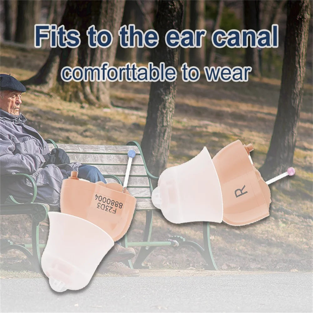 F23D3 Invisible CIC Hearing Amplifier 16 Channels Noise Reduction Wireless Hearing Aid for Elderly Deaf, Single Ear - Left Ear - 2